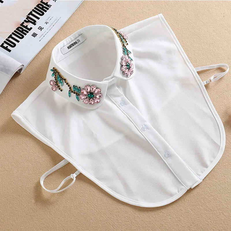 fake dress shirt collar Fake Collar For Shirt Detachable Collars Solid Shirt Lapel Blouse Top Shirt  For Men Women Black White Clothes Shirt Accessories