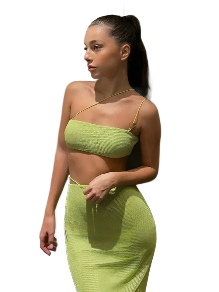two piece summer dresses Summer Beach Mesh Two Piece Dresses Set